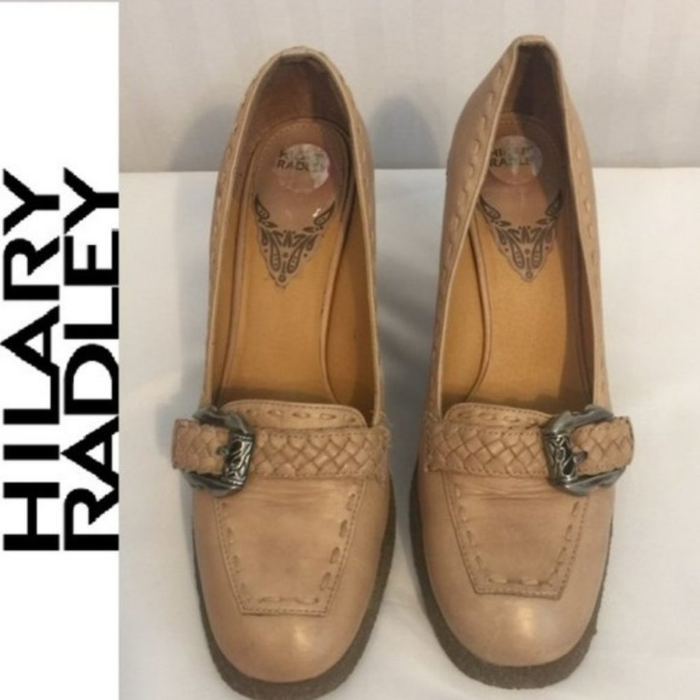 Hilary Radley Stylish Leather Loafer Shoes Wedges